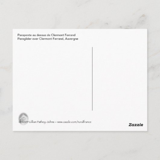 Paraglider über Clermont Postkarte (Rückseite)