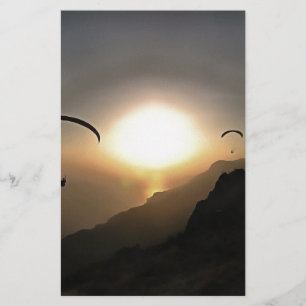 Paragliders Wanderlust Extreme Sports Art Briefpapier