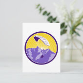 Paragliding Alpen Runde Retro Postkarte (Stehend Vorderseite)