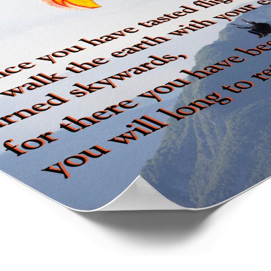 Paragliding Da Vinci Poster (Ecke)