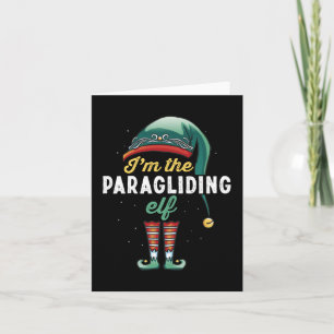 Paragliding Elf Family Matching Christmas Gift Karte