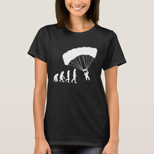 Paragliding-Evolution Caveman Timeline T-Shirt (Vorderseite)