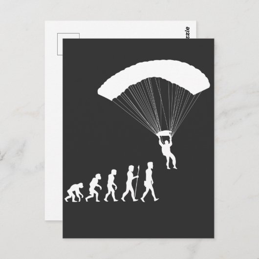 Paragliding Evolution Fallschirmflieger Sportskive Postkarte (Vorne/Hinten)