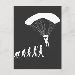 Paragliding Evolution Fallschirmflieger Sportskive Postkarte