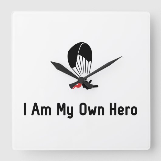 Paragliding Hero Quadratische Wanduhr (Vorderseite)