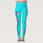 Paragliding Leggings<br><div class="desc">Paragliding Einhorncharakter entworfen von Milly Wallace - paragliding pixie mit einem lustigen Aqua und türkisfarbenen Hintergrund.</div>