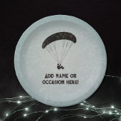 Paragliding Motif - Briefmarke-Look - jeder Text a Pappteller