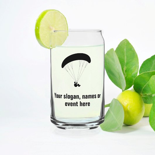 Paragliding Motif vollständig anpassbarer Text auf Dosenglas