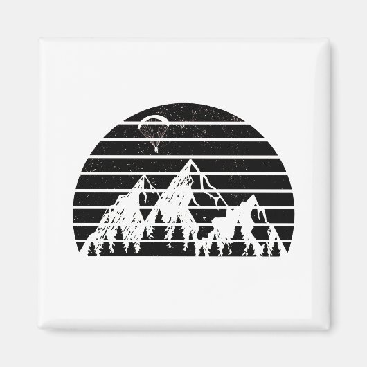 Paragliding Mountains | Air Sports Paraglider Gift Magnet (Vorne)