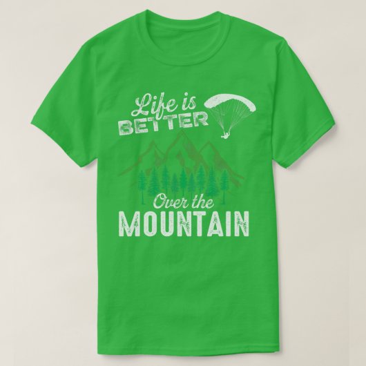 Paragliding Pilot über Berge T-Shirt (Design vorne)