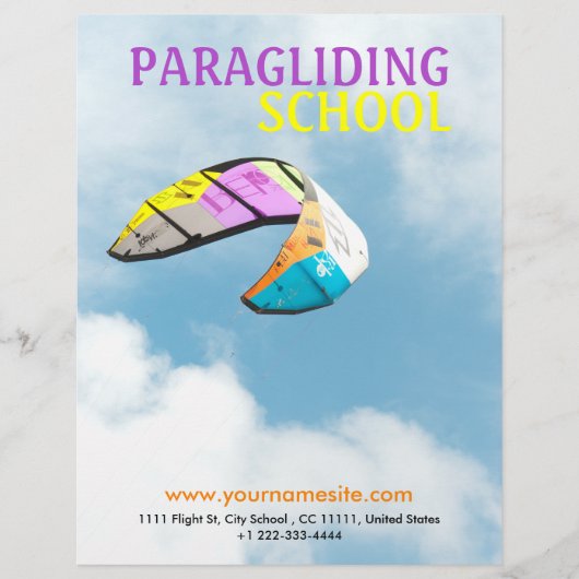 PARAGLIDING-SCHULE - Vorlagenflyer Flyer (Vorne)