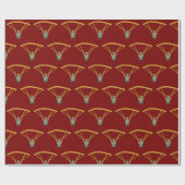 Paragliding Stickman Geschenkpapier (Flach)