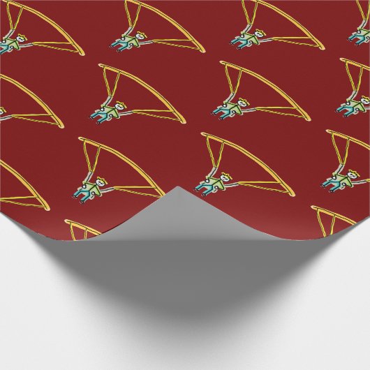 Paragliding Stickman Geschenkpapier (Ecke)