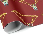 Paragliding Stickman Geschenkpapier (Rolleneckpunkt)