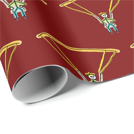 Paragliding Stickman Geschenkpapier (Rolleneckpunkt)