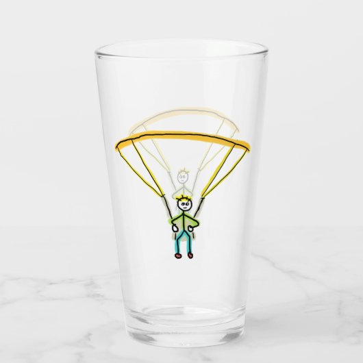 Paragliding Stickman Glas (Rückseite)