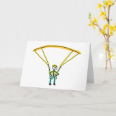 Paragliding Stickman Karte (Gelbe Blume)