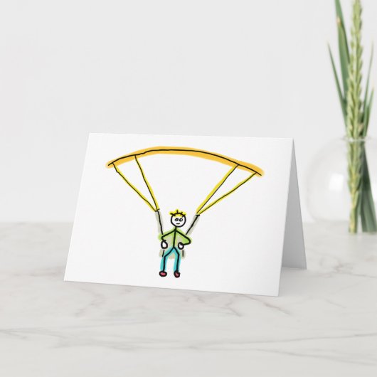 Paragliding Stickman Karte (Vorderseite)