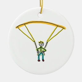 Paragliding Stickman Keramik Ornament
