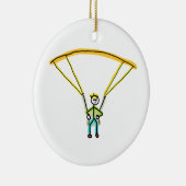 Paragliding-Strichmännchen Keramik Ornament (Rechts)