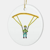 Paragliding-Strichmännchen Keramik Ornament (Links)