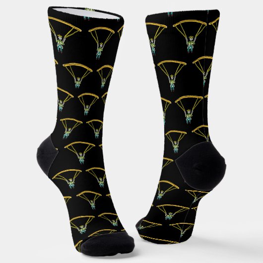 Paragliding-Strichmännchen Socken (Gewinkelt)