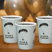 Paragliding-Thema Graues Metall Aussehen männliche Pappbecher