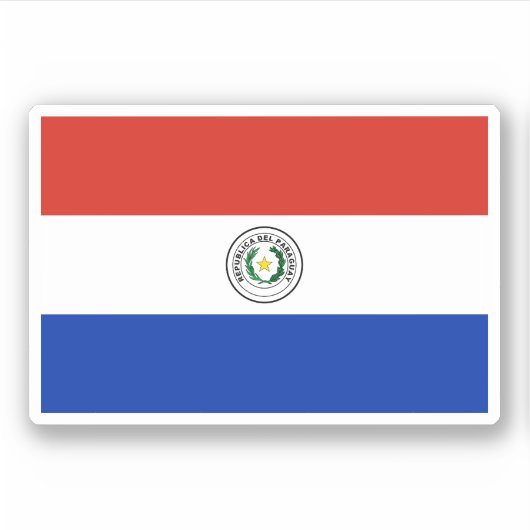 Paraguai-Flagge Aufkleber (Vorderseite)