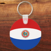 Paraguay Fisheye Flag Schlüsselanhänger (Vorderseite)