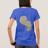 Paraguay Flag and Map dk T - Shirt (Rückseite)