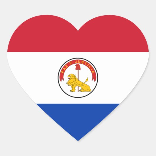 Paraguay Flag Heftsticker Herz-Aufkleber (Vorderseite)