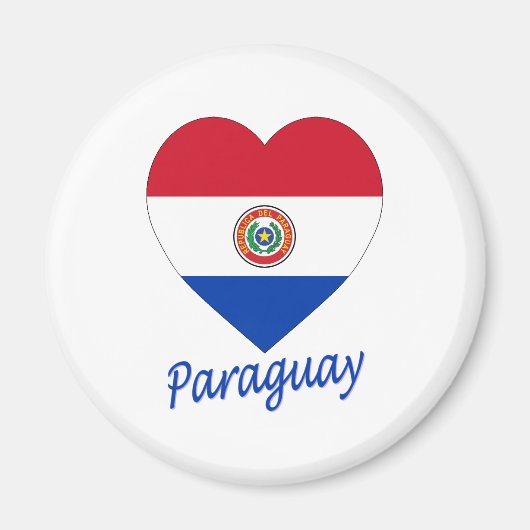 Paraguay Flag Herz Magnet (Vorne)
