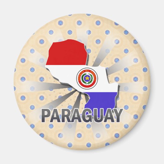 Paraguay Flag Karte 2.0 Magnet (Vorne)