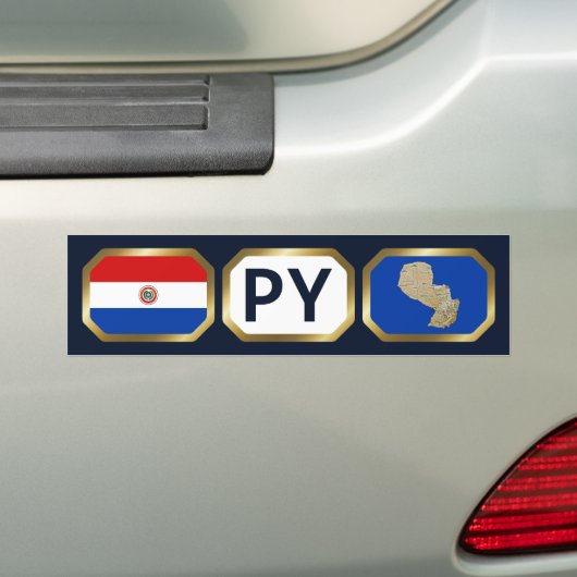 Paraguay Flag Map Code Autoaufkleber (Auf Auto)