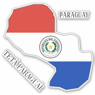 Paraguay Flag Map Kontur Aufkleber