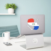 Paraguay Flag Map Kontur Aufkleber (Laptop auf Schreibtisch)