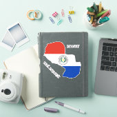 Paraguay Flag Map Kontur Aufkleber (iPad Hülle)