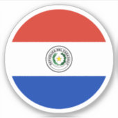 Paraguay Flag Round Sticker (Vorderseite)