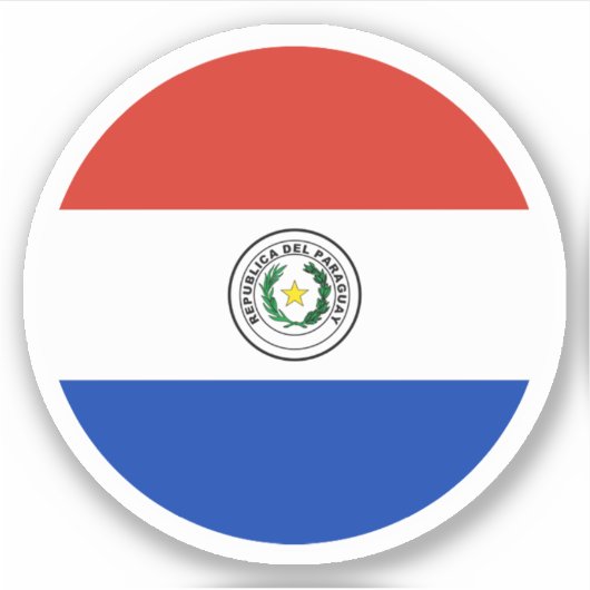 Paraguay Flag Round Sticker (Vorderseite)