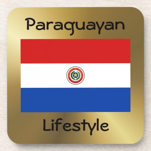 Paraguay Flag+Text Untersetzer (Vorderseite)