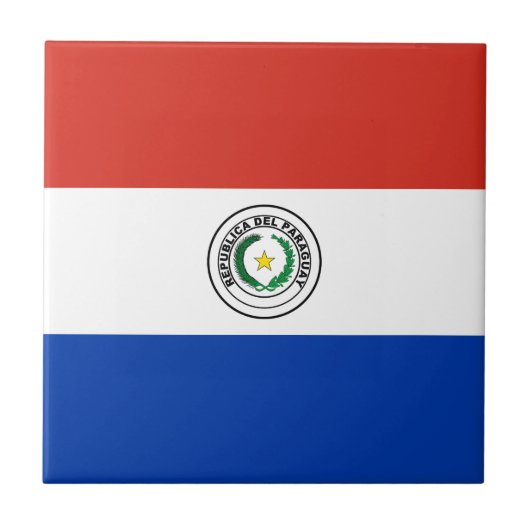Paraguay-Flagge Fliese (Vorderseite)