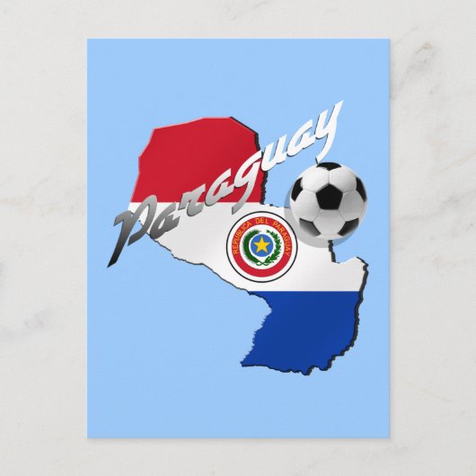 Paraguay Flagge Fußball-Karte für Paraguay Geschen Postkarte (Vorderseite)