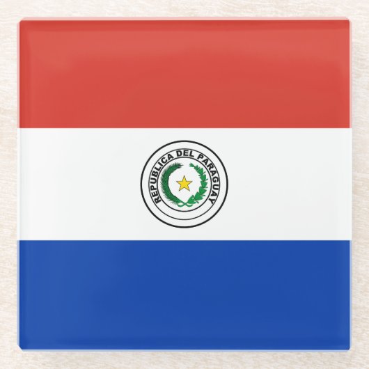 Paraguay-Flagge Glasuntersetzer (Vorderseite)