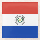 Paraguay-Flagge Glasuntersetzer (Vorderseite)