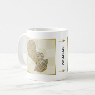 Paraguay-Flagge + Karten-Tasse Kaffeetasse