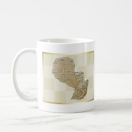 Paraguay-Flagge + Karten-Tasse Kaffeetasse (Links)