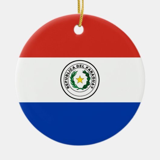 Paraguay-Flagge Keramik Ornament (Vorne)