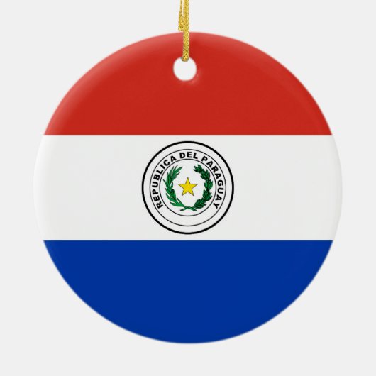 Paraguay-Flagge Keramik Ornament (Hinten)