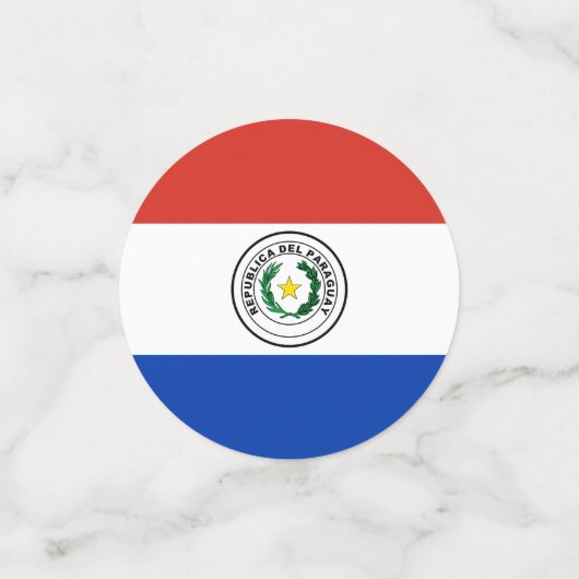 Paraguay-Flagge Konfetti (Klein Vorderseite)