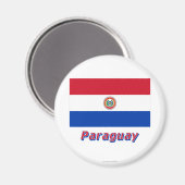 Paraguay-Flagge mit Namen Magnet (Vorderseite/Rückseite)
